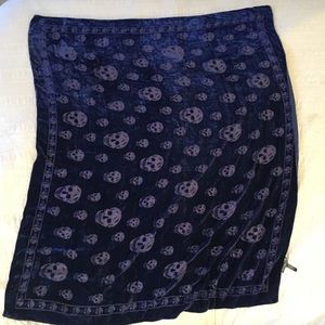 Baby blue velvet Alexander McQueen scarf